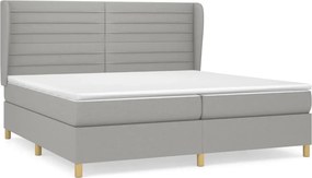 vidaXL világosszürke szövet rugós ágy matraccal 200 x 200 cm