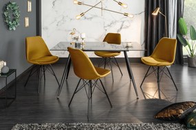 SCANDINAVIA design bársony szék - mustár