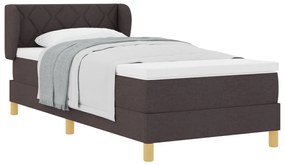Boxspring Ágy Matrac Vele Sötétbarna, 100x200 cm, Szövet