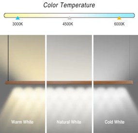 Immax NEO 07305L - MADEIRA dimmelhető LED csillár kábelen 44W/230V, Wi‑Fi Tuya, 202 cm, tölgy