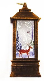 Karácsonyi mintás LED lámpás Szarvas Képpel - 19 cm Bambi l10985