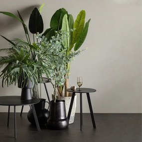 Fer fekete kerti tárolóasztal, ø 70 cm - WOOOD