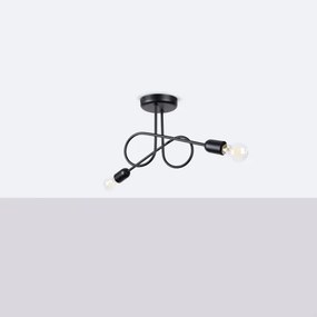 Sollux SL.1472 - Felületre szerelhető csillár LOOP 2xE27/15W/230V fekete