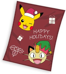 Pokémon Happy Holidays Karácsonyi polár takaró 130x160cm