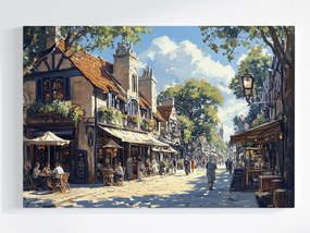 Vászonkép Canvas Város Franciaország Utca Körút Étterem 120x80