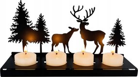 Elegáns Fém Gyertyatartó 4 Gyertyához – Karácsonyi dekoráció