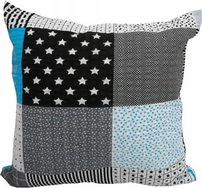 Fakéreg párnahuzat 50x60 grafit-türkiz kockás