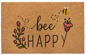 Kókuszrost lábtörlő 75x45 cm Bee Happy - Hanse Home
