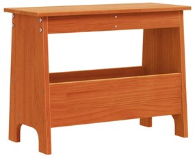 viaszbarna tömör fenyőfa előszoba pad 60x28x45 cm