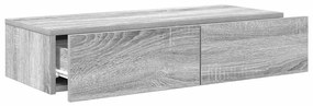 Falipolc fiókokkal szürke sonoma 80x33x17 cm műszaki fa