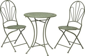 Romantic Bistro Kerti bútor szett , 3 darabos, fa, zöld