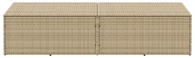 bézs polyrattan kerti tárolóláda 220x50x58 cm