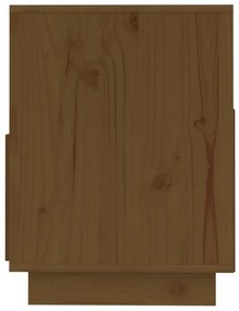 mézbarna tömör fenyőfa TV-szekrény 140x37x50 cm