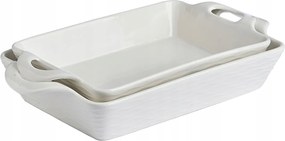 2 db-os téglalap alakú sütőedény szett nyitott porcelán nyéllel