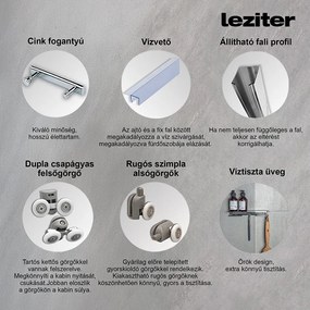 Spirit Deep 90x90 cm-es íves zuhanykabin, mélytálcával