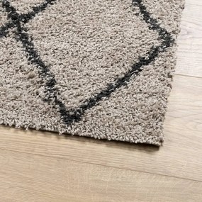 PAMPLONA bézs és antracit bolyhos modern szőnyeg 80 x 150 cm