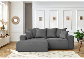 Szürke bársony sarokkanapé Enjoy – Bobochic Paris