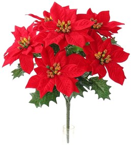 Mű karácsonyi Mikulásvirág piros, 30 cm
