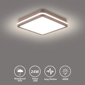 Brilagi -LED Kültéri mennyezeti lámpatest BENE LED/24W/230V 26x26 cm barna IP54
