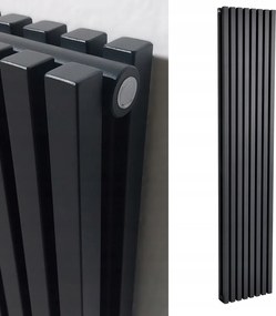Dekorációs radiátor függőleges panel Sqd 1800x630 fekete bal/jobb