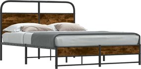 vidaXL ágykeret matrac nélkül 120x190 cm füstölt tölgy fűrészelt fa