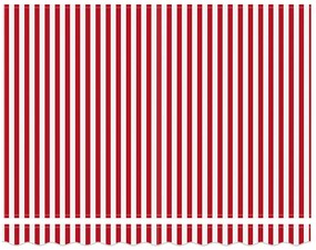 Behúzható napellenző Piros és fehér csíkos 300x250 cm szövet