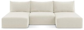 Krémszínű kinyitható-tárolóhelyes sarokkanapé Kalena – Makamii