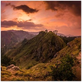 Poszterek 100x100 Tájkép bárányhegyekkel