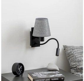 Brilagi - LED Fali lámpa NUBILA 1xE27/25W/230V + LED/3W fekete/szürke