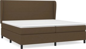 vidaXL sötétbarna szövet rugós ágy matraccal 200 x 200 cm