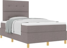 vidaXL Boxrugós ágy matracmal fejtámlával Tópszínű 120 x 190 cm szövet