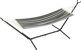 Függőágy állvány nélkül, szürke/fehér, EVANA NEW