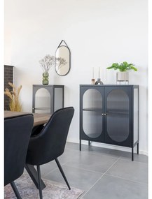 Adelaide vitrin, fekete, 2 hullámos üvegajtó 90x35x110 cm