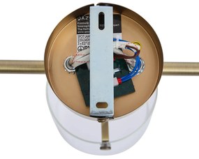Design mennyezeti spotlámpa bronz színben, átlátszó üveggel, 3-lámpás - Domo