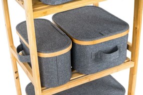 G21 tárolódoboz 24 x 30 x 15 cm, bambusz, fedéllel, szürke