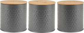 Konyhai Edénykészlet 3 Db-os Szürke Edények Kávé Tea Cukor