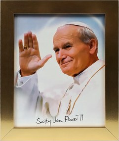 Vászonkép 30x25 Szent II. János Pál Pápa Arany Keret