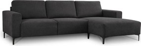 Antracitszürke zsenília sarokkanapé (jobb oldali-heverő résszel) Fabian – Scandic