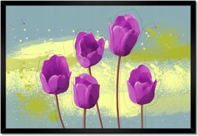 Poszter keretben 60x40 Lila pipacs