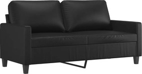 vidaXL 2 személyes fekete műbőr kanapé 140 cm