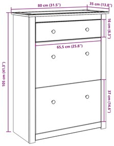 Panama tömör fenyőfa cipőtároló szekrény 80 x 35 x 105 cm