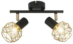 Design fekete, arany, 2-lámpás - Háló