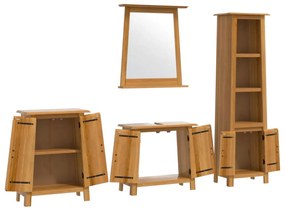 4 részes tömör fenyőfa fürdőszobai bútorszett