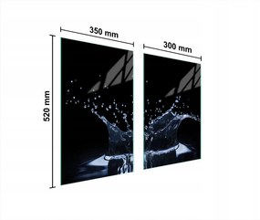 Üveg Konyhai Védőlap 65x52 Víz