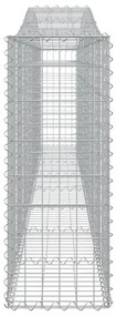vidaXL 10 db íves horganyzott vas gabion kosár 400x30x80/100 cm