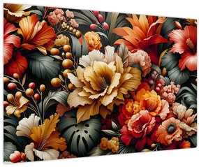 Kép - Narancs-vörös virágok (90x60 cm)