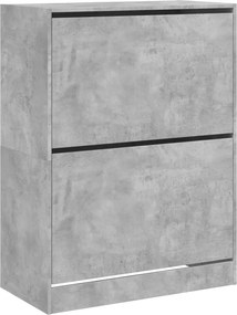 vidaXL betonszürke cipőszekrény 2 kihajtható fiókkal 80 x 42 x 108 cm