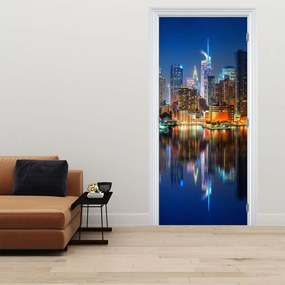 Fotótapéta ajtóra - Manhattan éjjel (95x205cm)