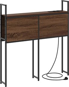 vidaXL Tárolós Fejtámla Töltő Állomással barna tölgy 83 x 15 x 98 cm