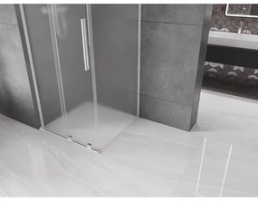 Mexen Velar L, zuhanykabin tolóajtóval 120 x 120 cm, 8 mm-es mattüveg, króm, 871-120-120-33-01